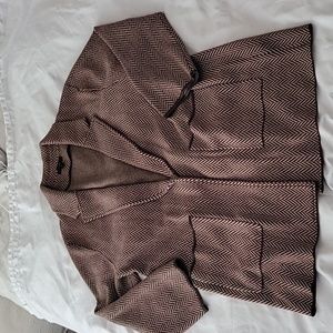 J.Crew Sophie Open front merino wool blend chevron sweater blazer size L